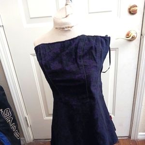 TRIPP SHORT  LACE CORSETT MINI DRESS SIZE LARGE WOMENS  ADORABLE WITH SMALL HEM.